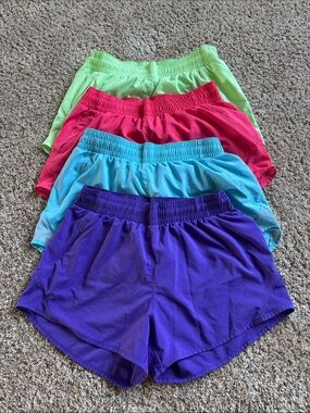 Women's Athletic Shorts - Purple, Pink, Lime, Aqua - All in Motion